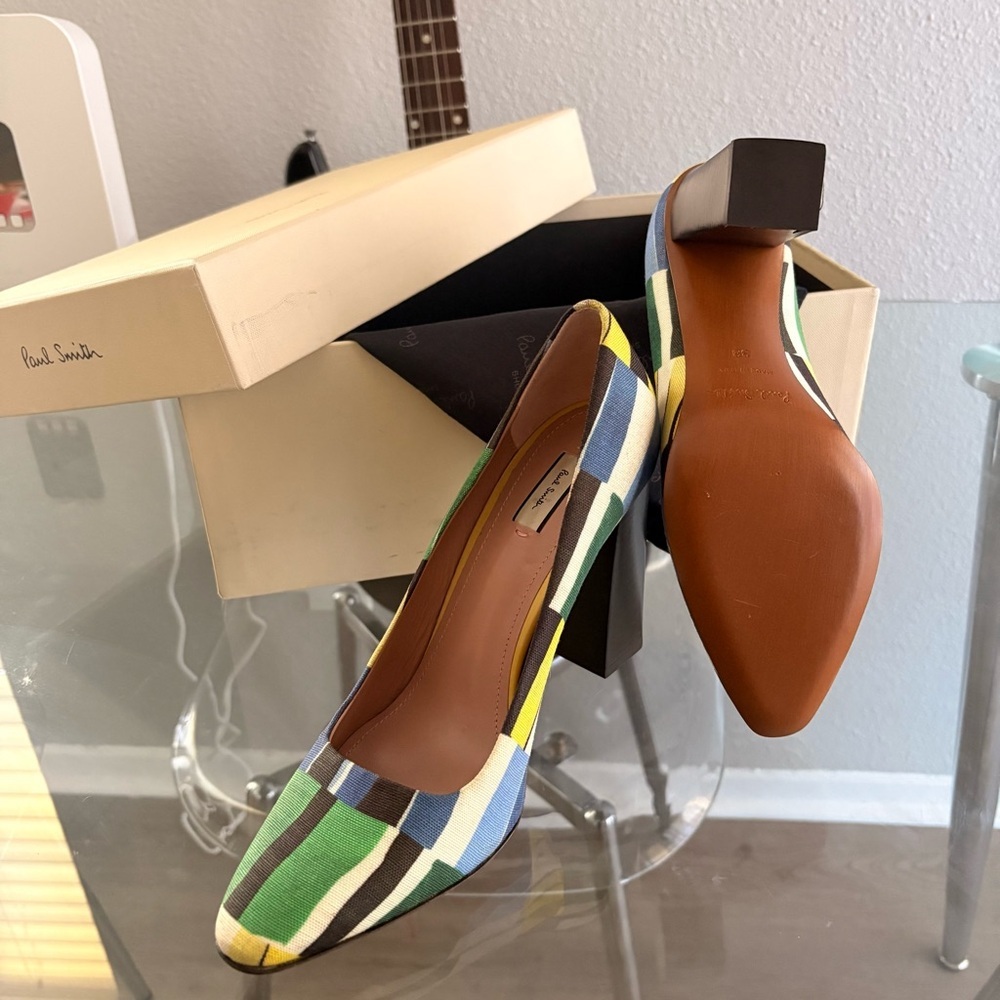 Paul Smith Multicolor Striped Heels - Picture 3 of 4